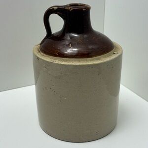 Antique stoneware two-tone whisky jug